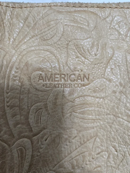 American Leather Embossed Floral Shoulder Bag in Tan - Picture 4 of 13